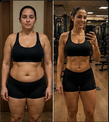 Antes e depois de emagrecimento